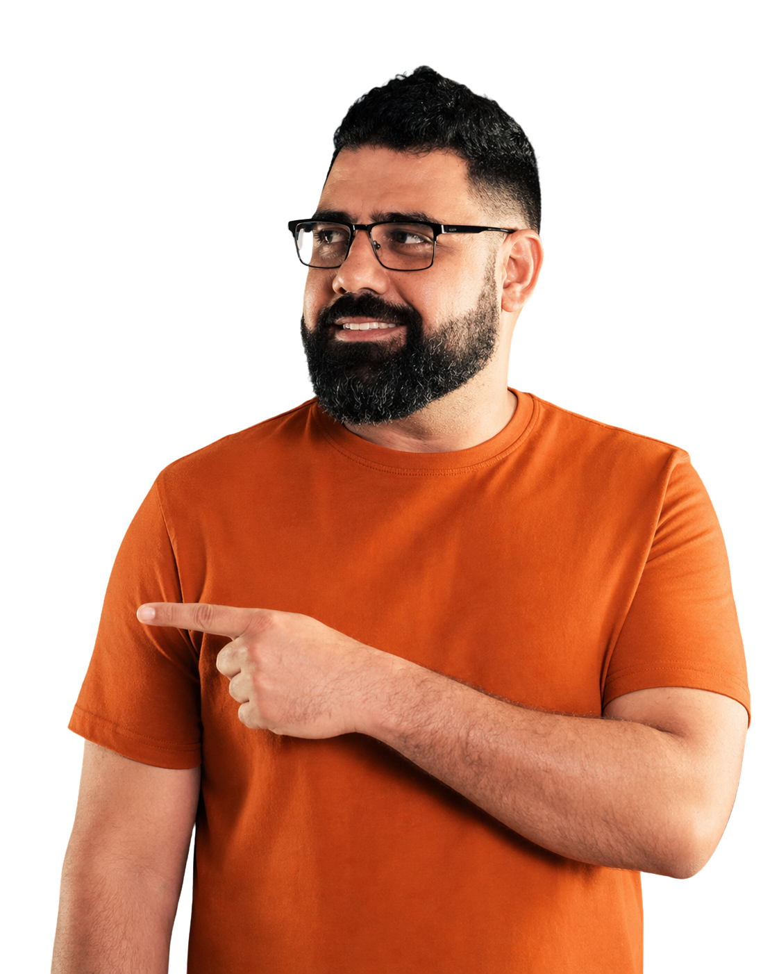 Massis Baron aponta para o headline da página